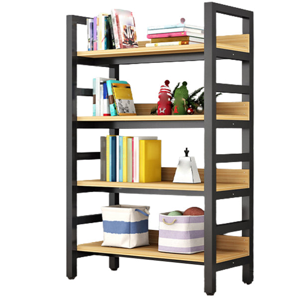 Modern Style Bookshelf Black Frame and Wood Bookcase for Office