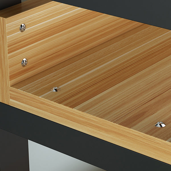 Modern Style Bookshelf Black Frame and Wood Bookcase for Office