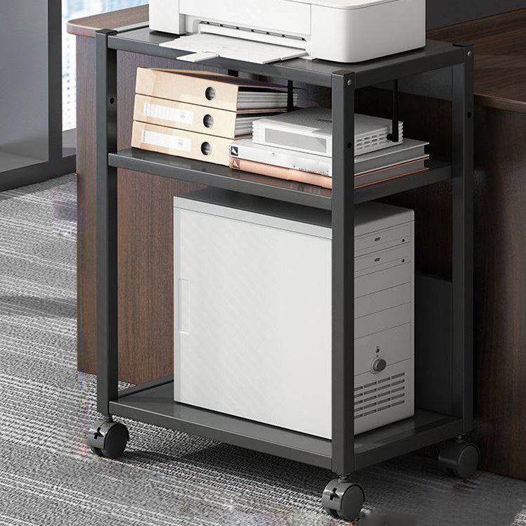 Contemporary Style Bookshelf Casters Bookcase for Study Room and Office