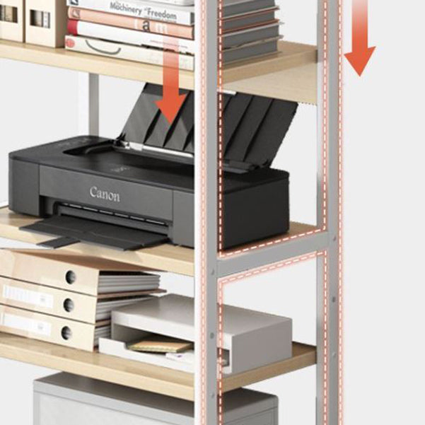 Contemporary Style Bookshelf Casters Bookcase for Study Room and Office