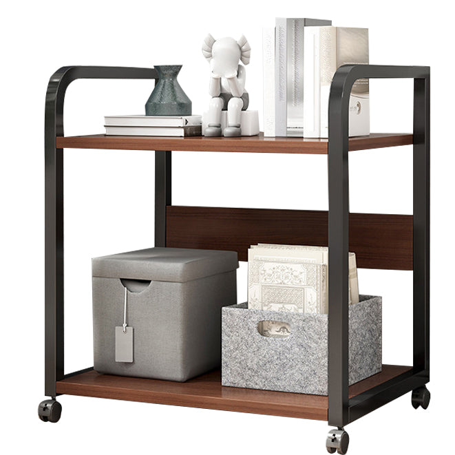 Contemporary Style Bookshelf Casters Bookcase for Study Room and Office