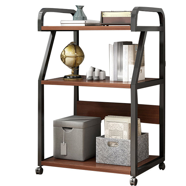 Contemporary Style Bookshelf Casters Bookcase for Study Room and Office