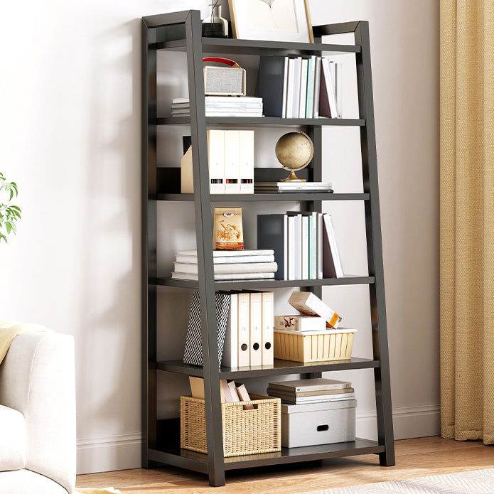 Modern Style Bookshelf Metal Frame and Wood Shelf Bookcase for Office