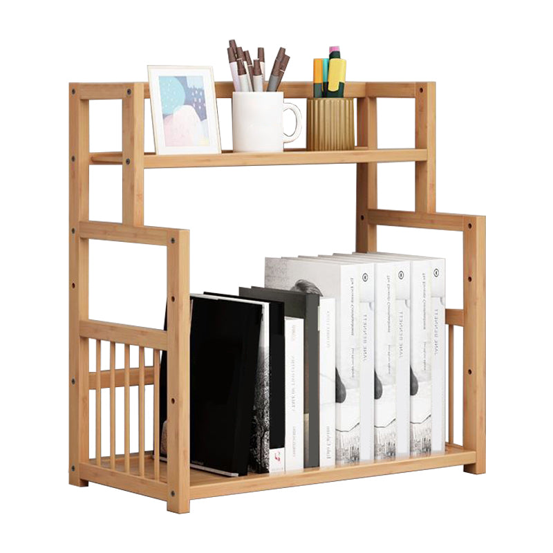 Bamboo Shelf Bookcase Natural Open Back Bookcase for Study Room