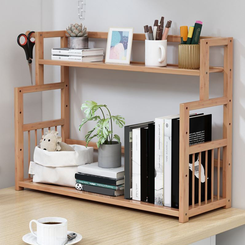Bamboo Shelf Bookcase Natural Open Back Bookcase for Study Room