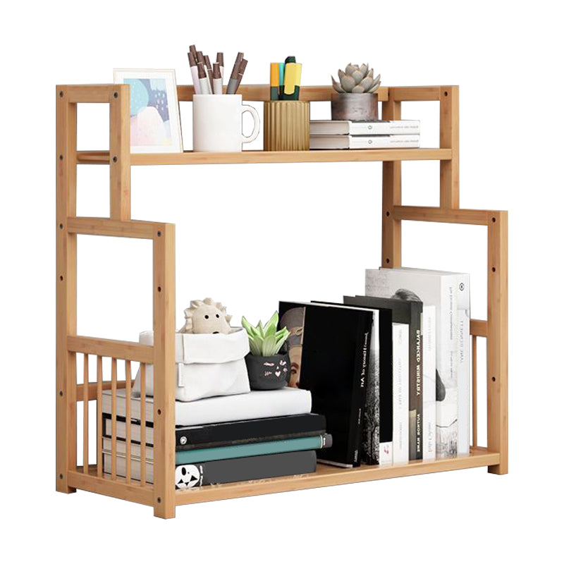 Bamboo Shelf Bookcase Natural Open Back Bookcase for Study Room