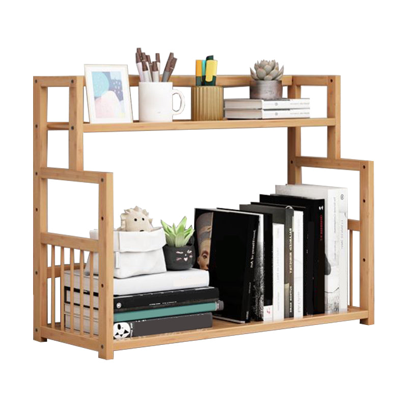 Bamboo Shelf Bookcase Natural Open Back Bookcase for Study Room