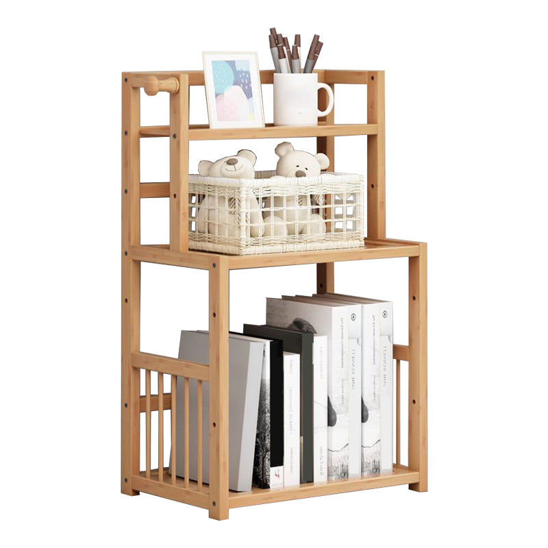 Bamboo Shelf Bookcase Natural Open Back Bookcase for Study Room