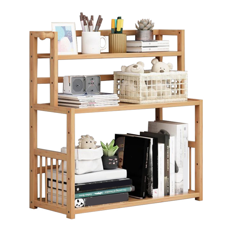 Bamboo Shelf Bookcase Natural Open Back Bookcase for Study Room