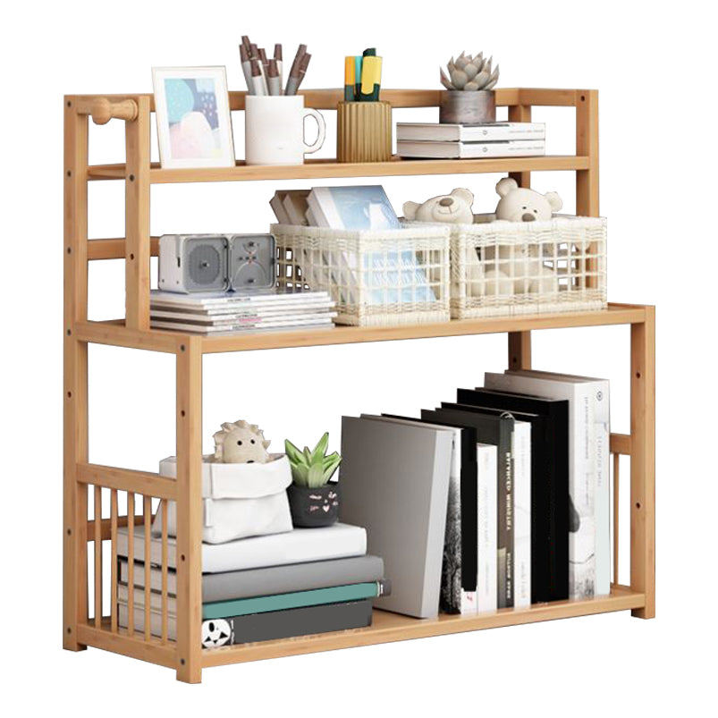 Bamboo Shelf Bookcase Natural Open Back Bookcase for Study Room
