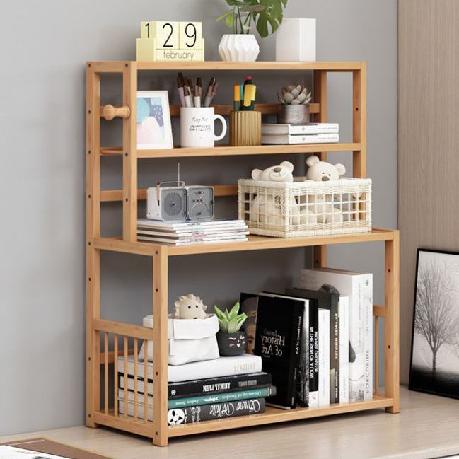 Bamboo Shelf Bookcase Natural Open Back Bookcase for Study Room