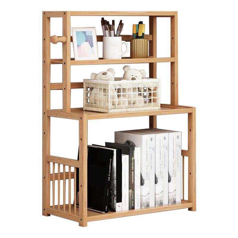 Bamboo Shelf Bookcase Natural Open Back Bookcase for Study Room