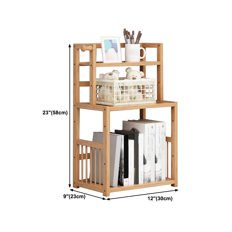 Bamboo Shelf Bookcase Natural Open Back Bookcase for Study Room