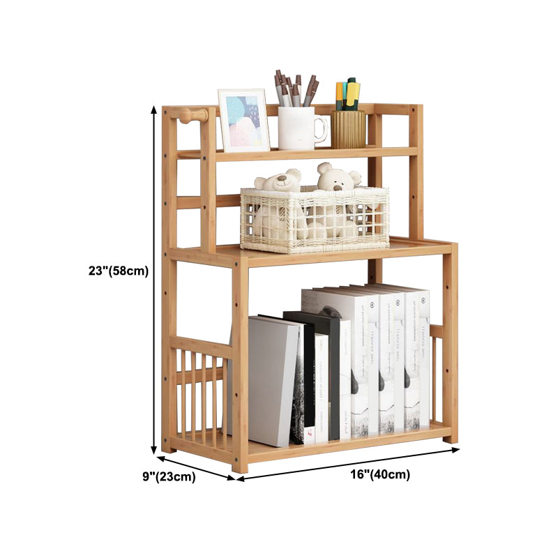 Bamboo Shelf Bookcase Natural Open Back Bookcase for Study Room