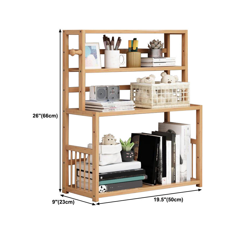 Bamboo Shelf Bookcase Natural Open Back Bookcase for Study Room