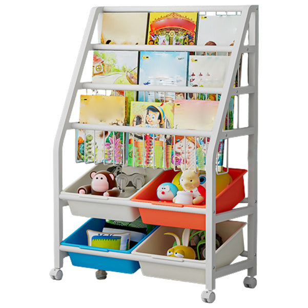 11.81"W Bookshelf Contemporary Style Bookcase for Home Study Room with Casters