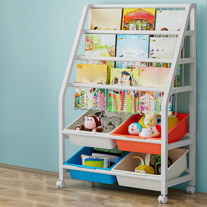 11.81"W Bookshelf Contemporary Style Bookcase for Home Study Room with Casters