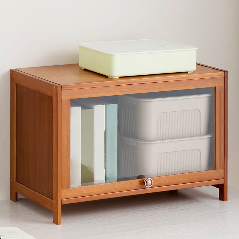 Standard Book Shelf with Doors Brown Bookshelf for Study Room