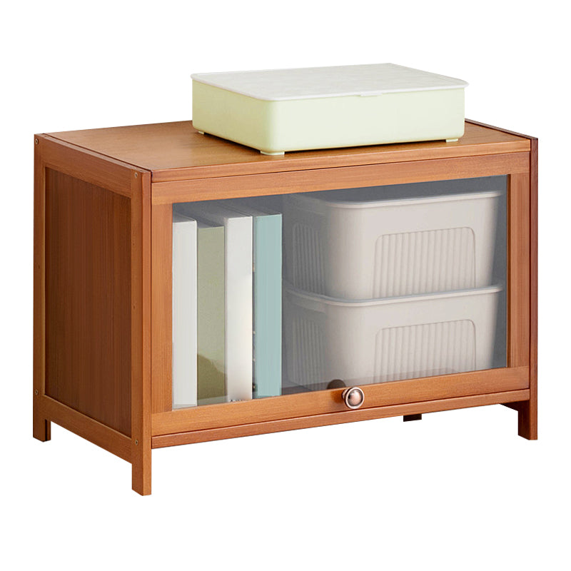 Standard Book Shelf with Doors Brown Bookshelf for Study Room