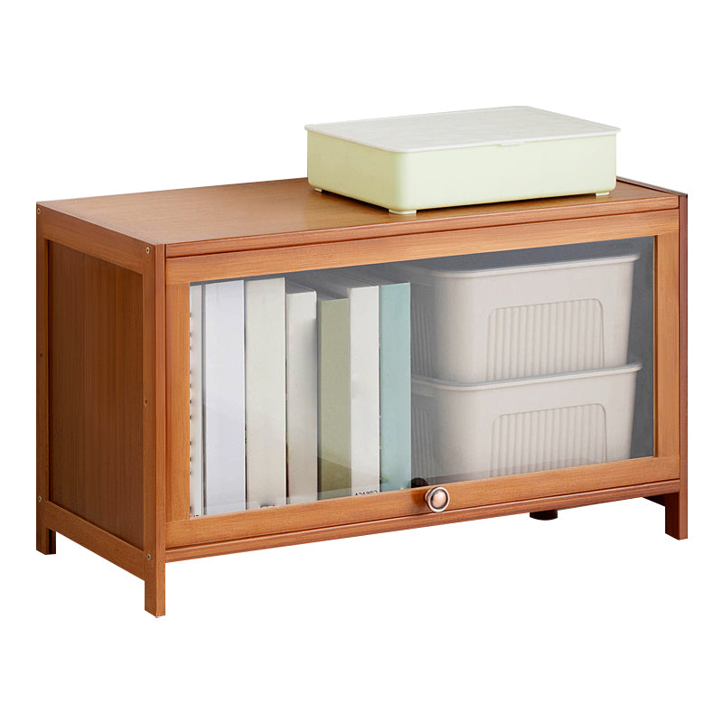 Standard Book Shelf with Doors Brown Bookshelf for Study Room