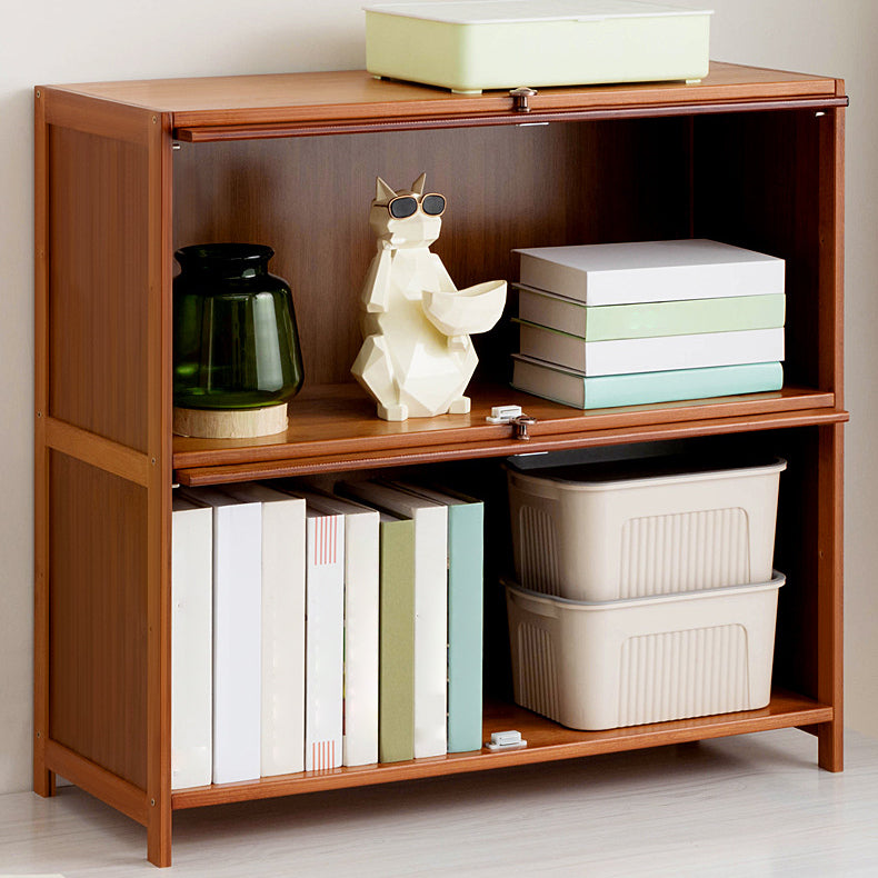 Standard Book Shelf with Doors Brown Bookshelf for Study Room