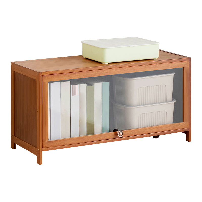 Standard Book Shelf with Doors Brown Bookshelf for Study Room