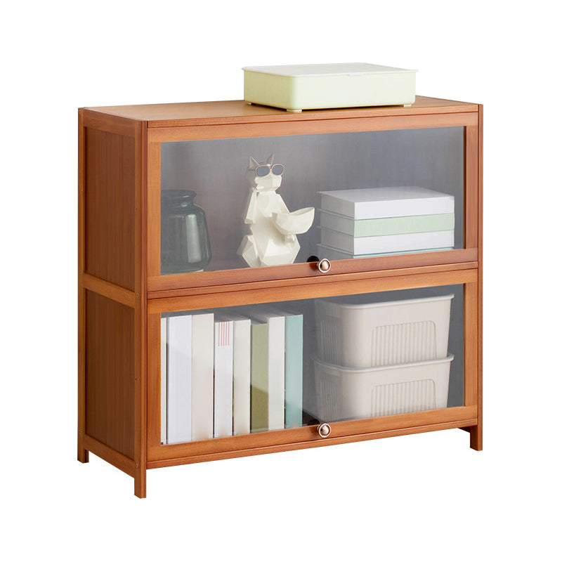Standard Book Shelf with Doors Brown Bookshelf for Study Room