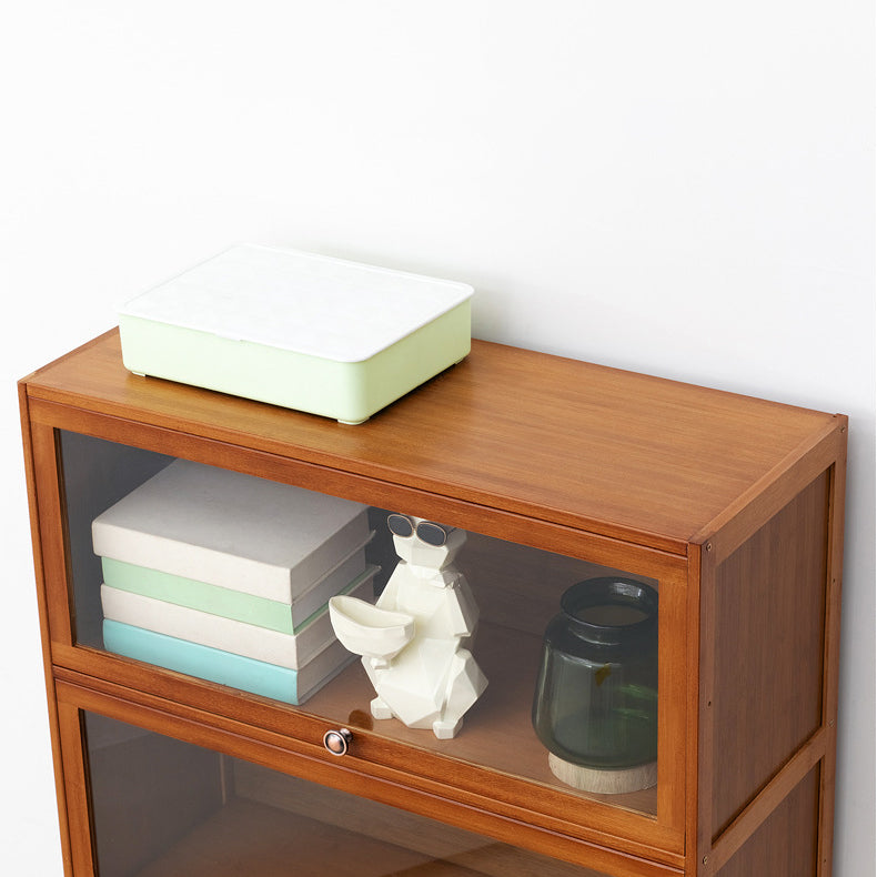Standard Book Shelf with Doors Brown Bookshelf for Study Room