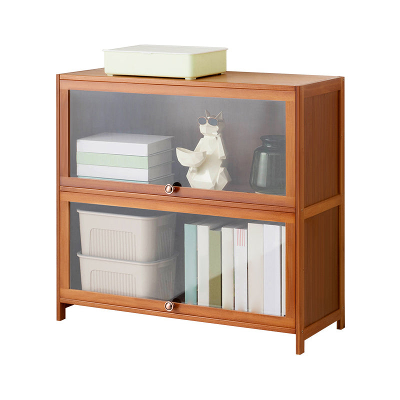 Standard Book Shelf with Doors Brown Bookshelf for Study Room