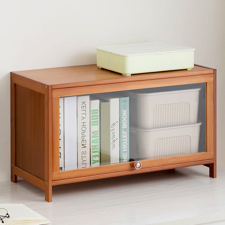 Standard Book Shelf with Doors Brown Bookshelf for Study Room