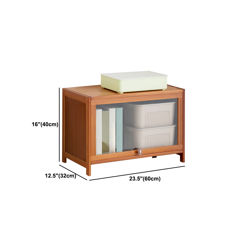 Standard Book Shelf with Doors Brown Bookshelf for Study Room