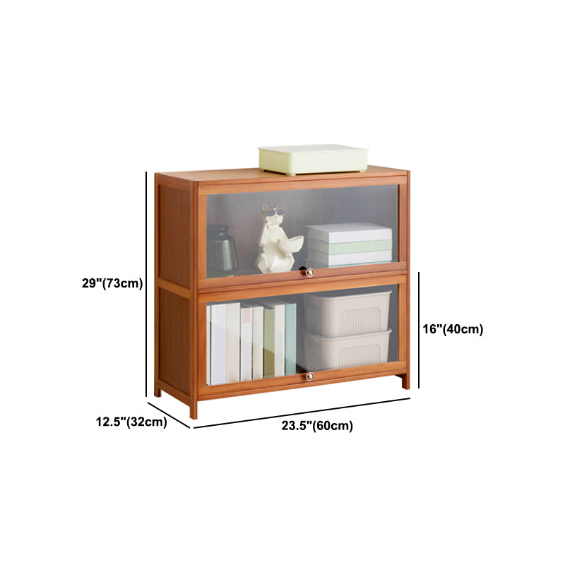Standard Book Shelf with Doors Brown Bookshelf for Study Room