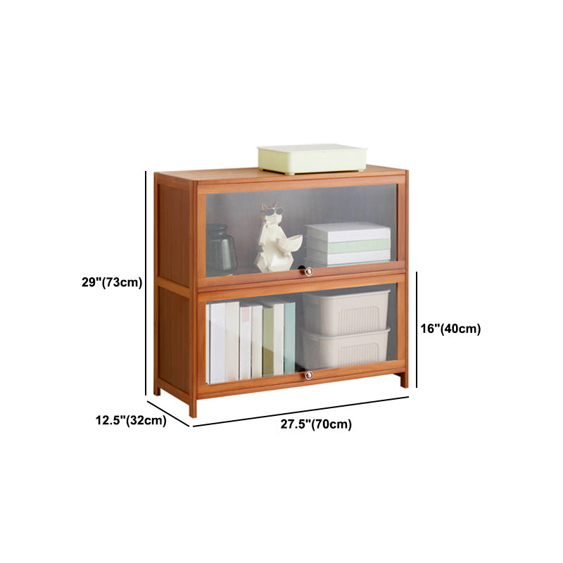 Standard Book Shelf with Doors Brown Bookshelf for Study Room
