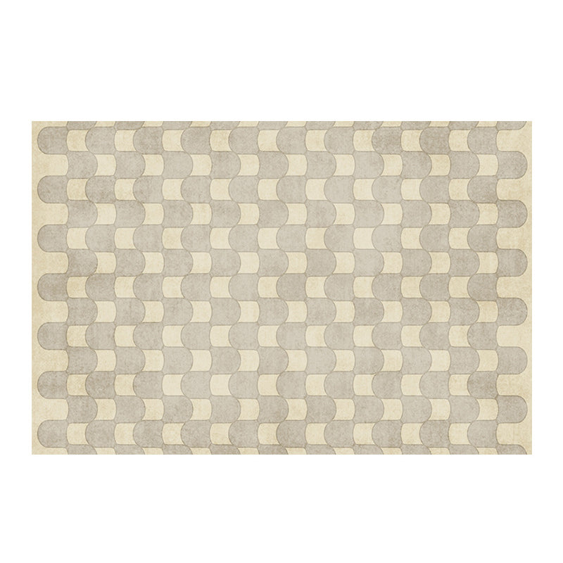 Black Modern Rug Polyester Abstract Grid Rug Non-Slip Backing Rug for Living Room