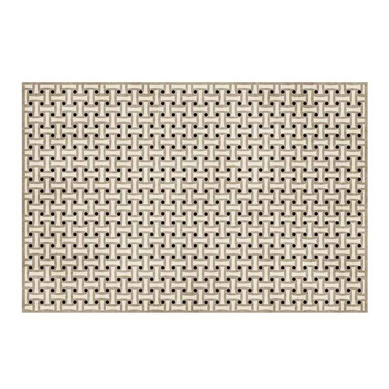 Black Modern Rug Polyester Abstract Grid Rug Non-Slip Backing Rug for Living Room