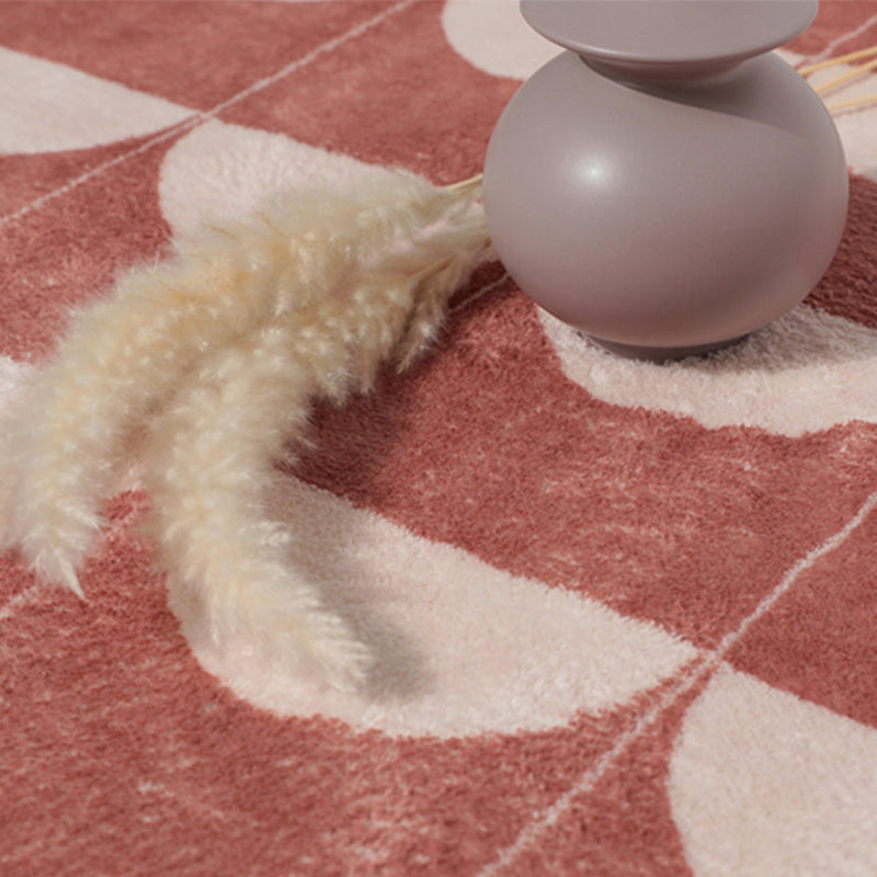 Green Modern Rug Polyester Semicircle Indoor Rug Washable Rug for Home Decor