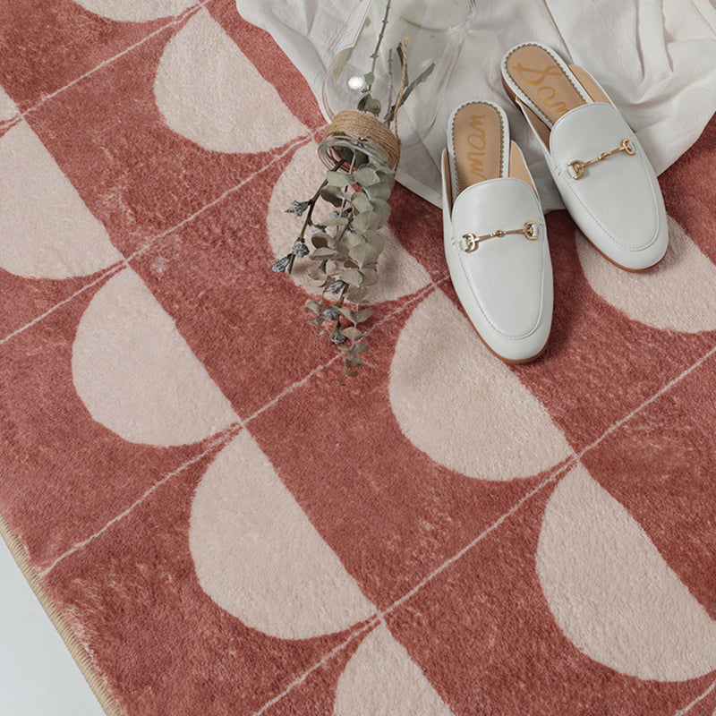 Green Modern Rug Polyester Semicircle Indoor Rug Washable Rug for Home Decor