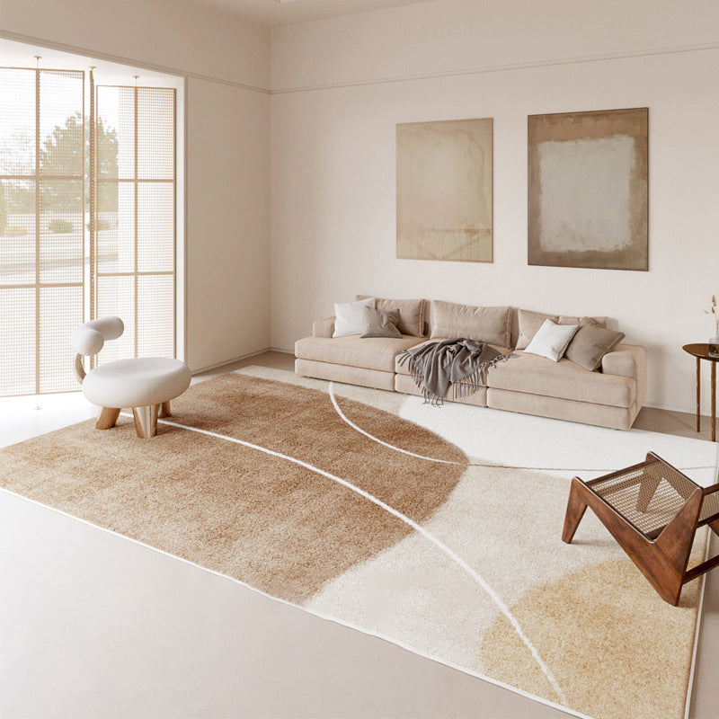 Brown Casual Carpet Polyester Color Piece Carpet Non-Slip Backing Carpet for Home Decor