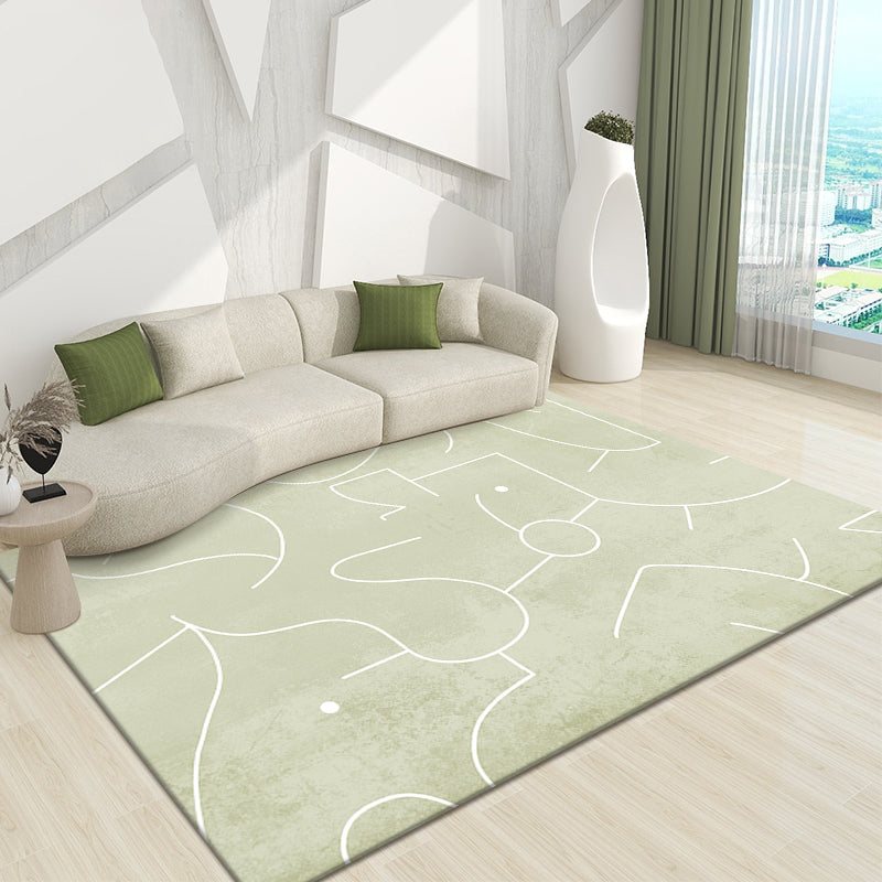 Black Nodic Area Rug Polyester Graphic Indoor Rug Non-Slip Backing Rug for Living Room