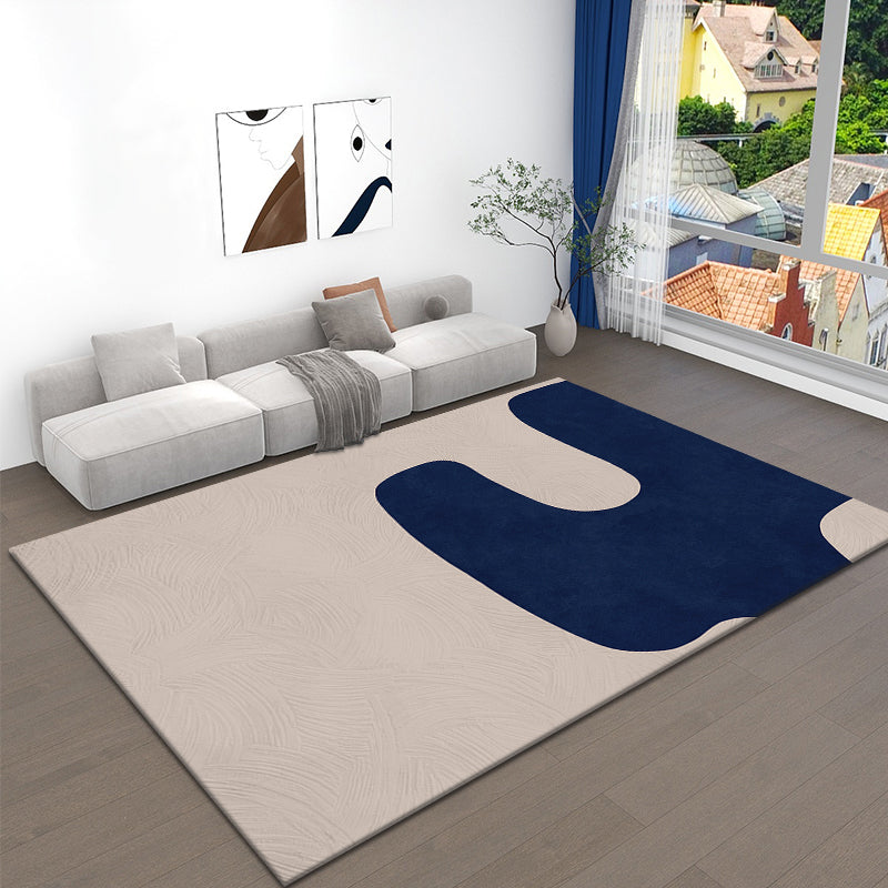 Black Nodic Area Rug Polyester Graphic Indoor Rug Non-Slip Backing Rug for Living Room