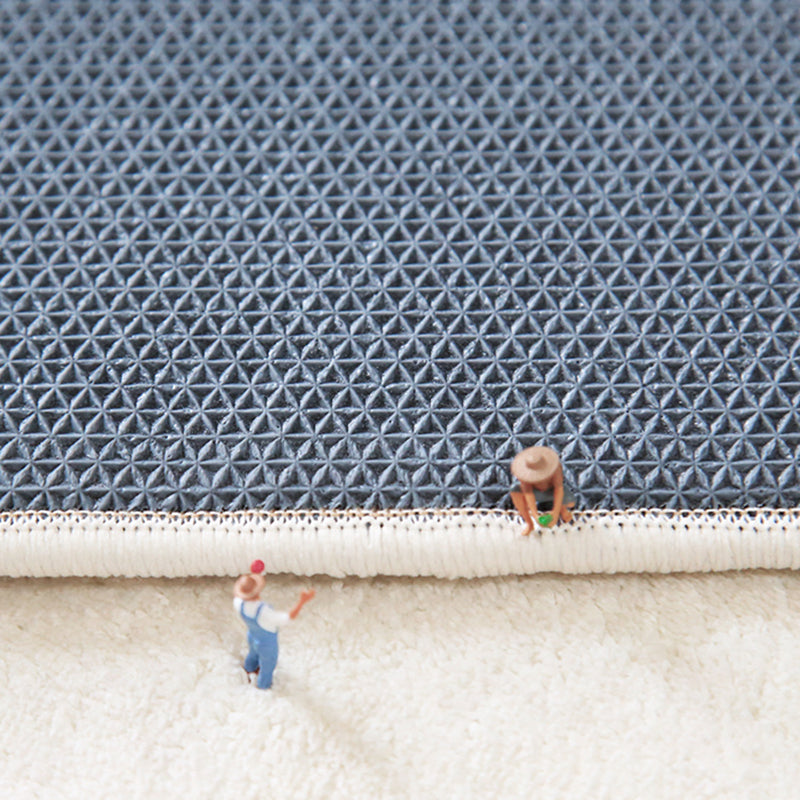 Black Modern Rug Polyester Check Pattern Rug Washable Indoor Rug for Living Room