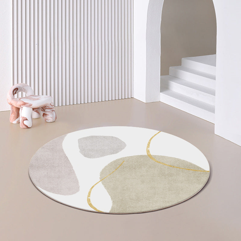 Purple Nordic Rug Polyester Contrast Color Indoor Rug Stain Resistant Rug for Living Room