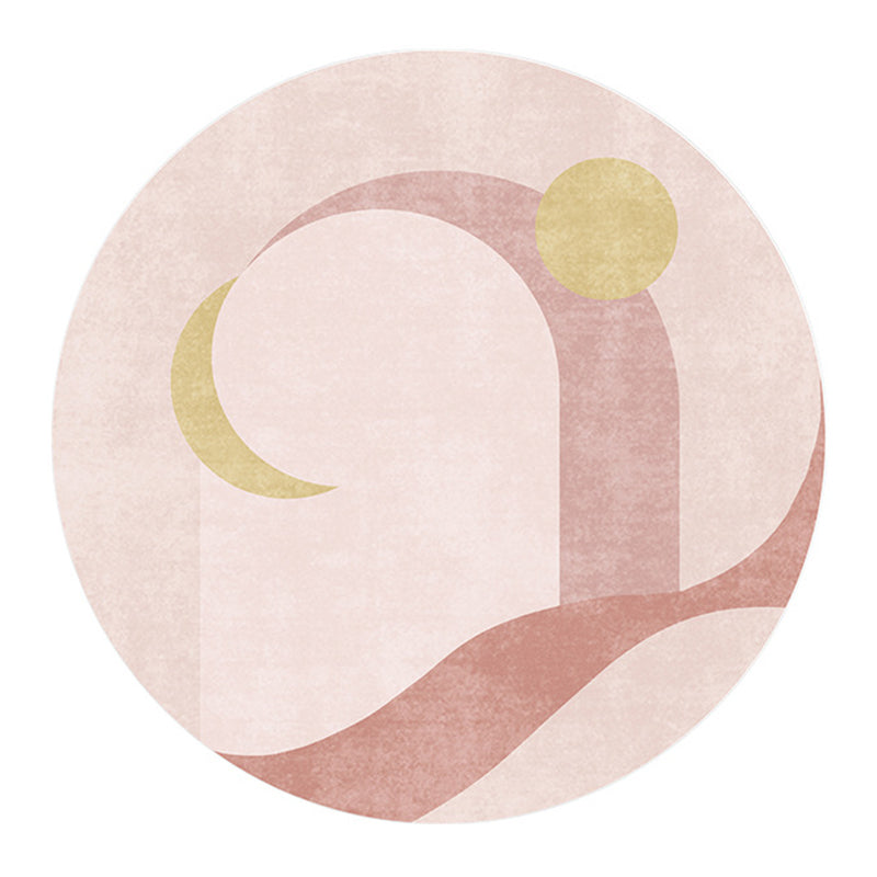 Purple Nordic Rug Polyester Contrast Color Indoor Rug Stain Resistant Rug for Living Room