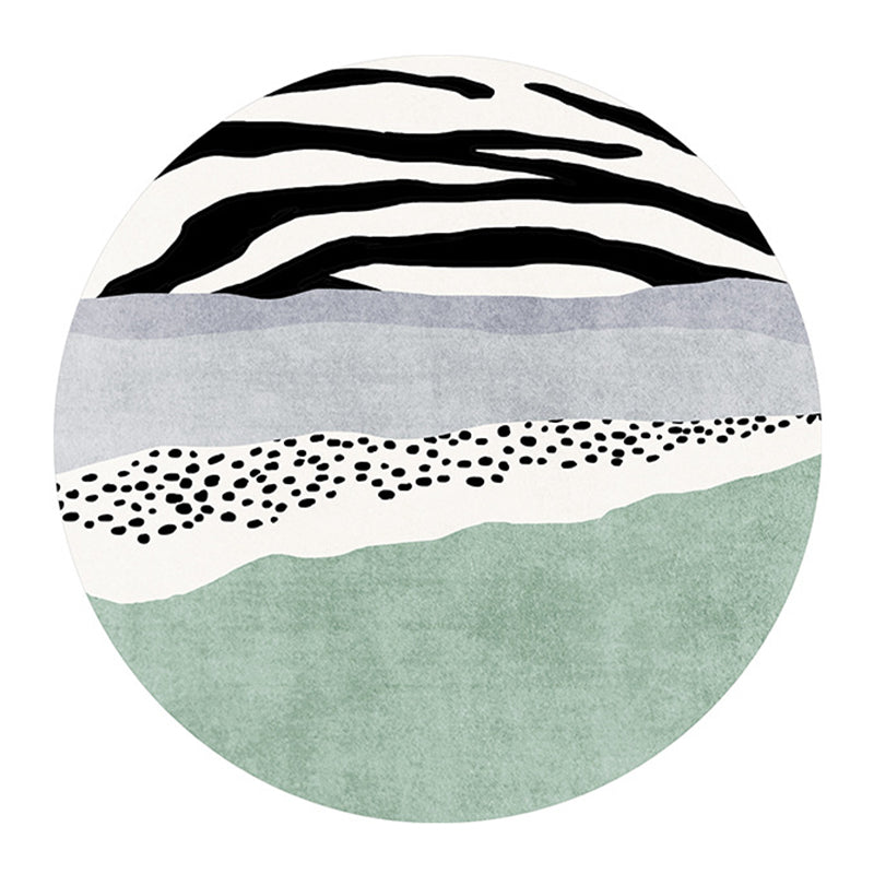 Purple Nordic Rug Polyester Contrast Color Indoor Rug Stain Resistant Rug for Living Room