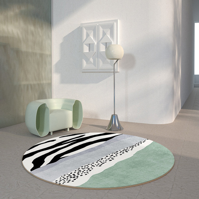 Purple Nordic Rug Polyester Contrast Color Indoor Rug Stain Resistant Rug for Living Room