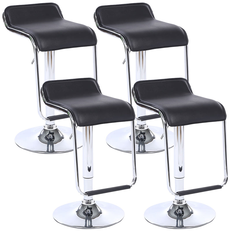 Modern Backrest Liftable Stool Steel Cashier Bar Stool with Leather Cushion and Pedal