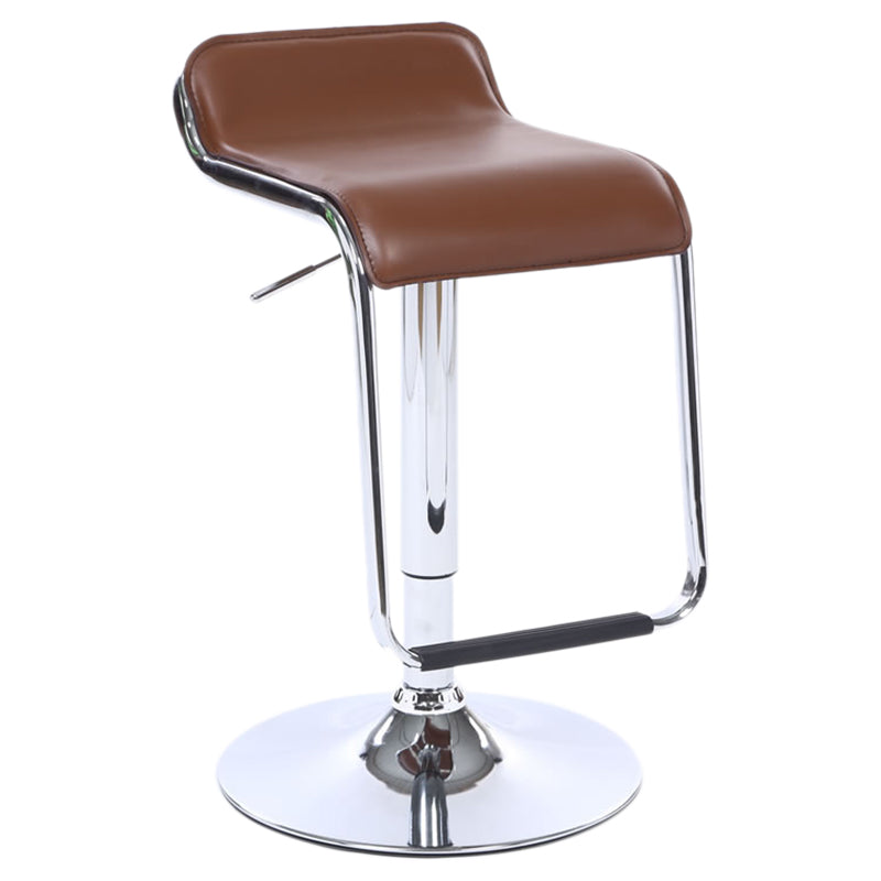 Modern Backrest Liftable Stool Steel Cashier Bar Stool with Leather Cushion and Pedal