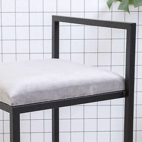 Modern Rectangle Bar Stool Backrest Footrest Counter Stool with Velvet Cushion