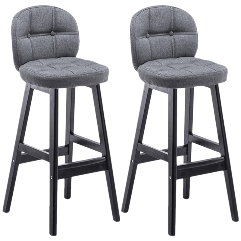 Indoor Bar Stool Modern Rectangular Backrest Counter Stool with Wood Legs