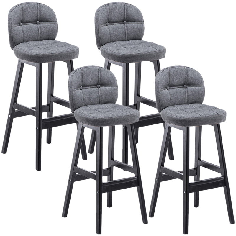 Indoor Bar Stool Modern Rectangular Backrest Counter Stool with Wood Legs